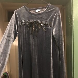 BNWT Velvet dress with tie detail